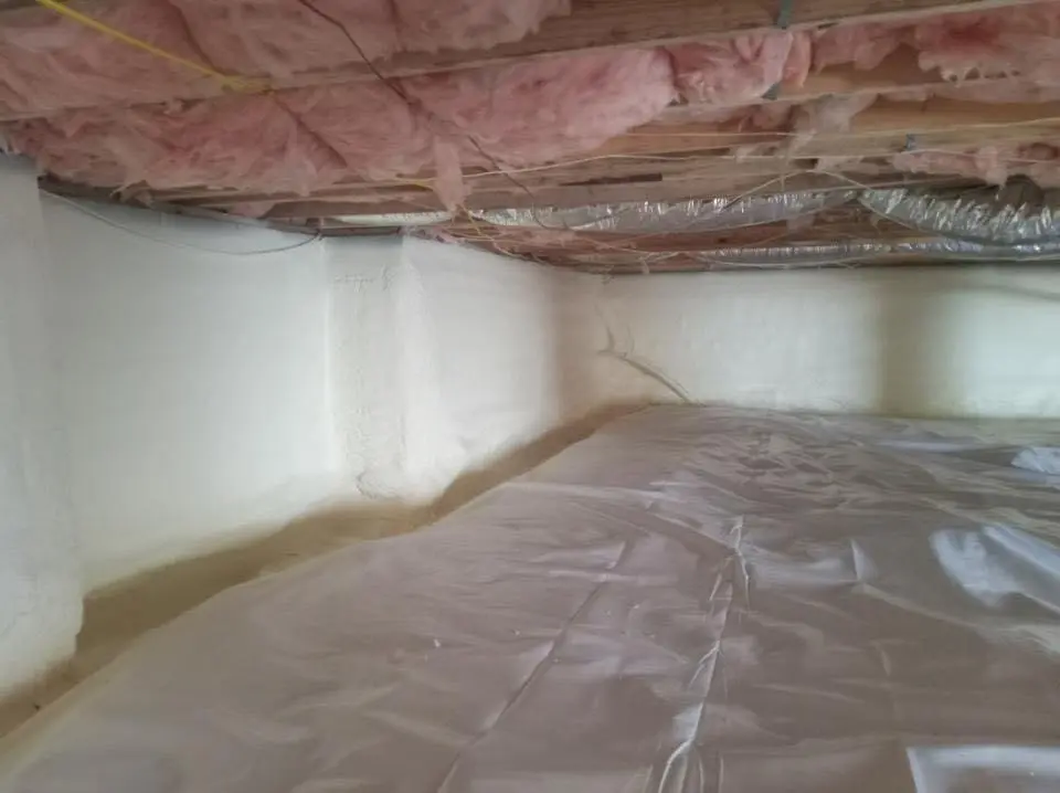 Crawl space encapsulation with closed-cell spray foam for Attic Insulation in Panama City